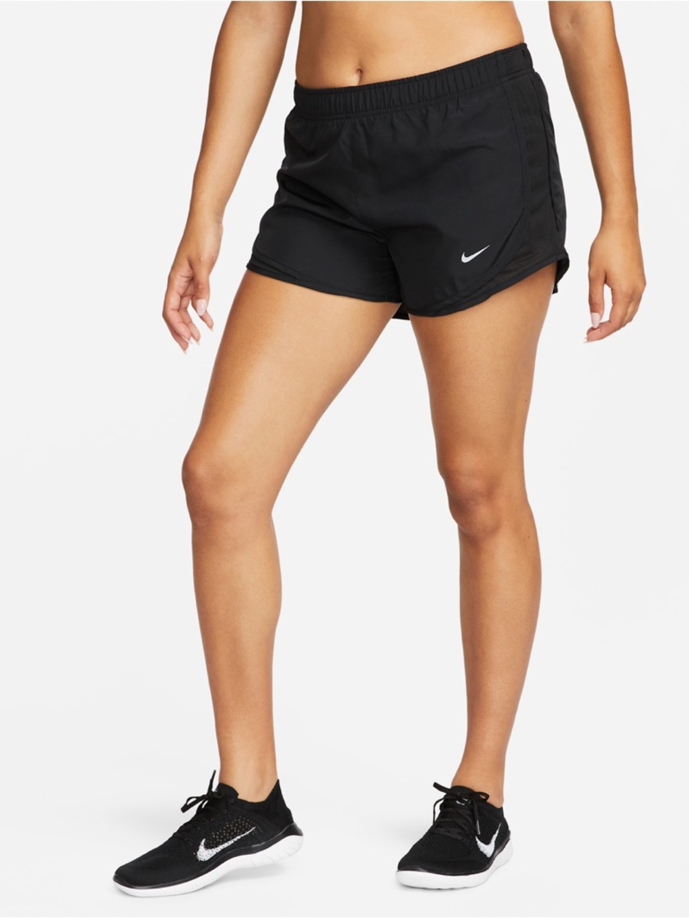 Nike Black Women's Athletic Running Shorts with Swoosh brief-lined NWT
